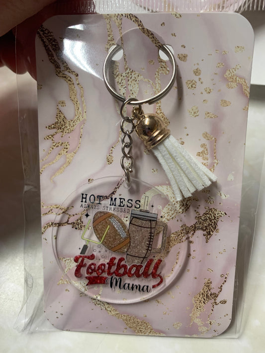 Football mama keychain